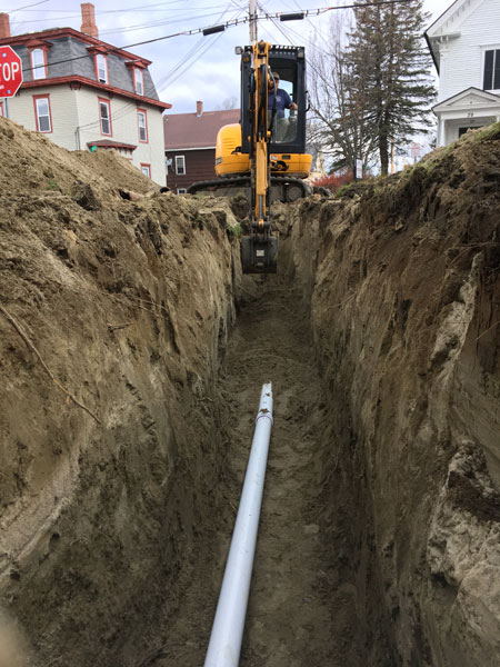 excavator digging hole